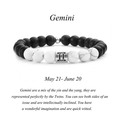 Black Agate White Turquoise Couple Bracelets