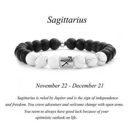 Black Agate White Turquoise Couple Bracelets