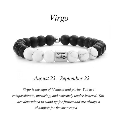 Black Agate White Turquoise Couple Bracelets