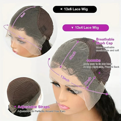 Deep Wave Hd Lace Frontal Human Hair Wig